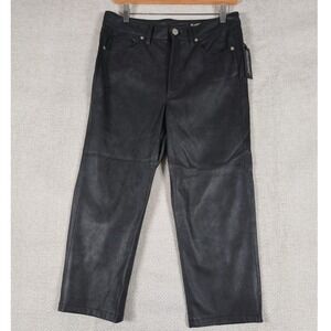 BLANKNYC The Stanton Slim Capri Faux Leather Pants‎ Black Womens Size 29